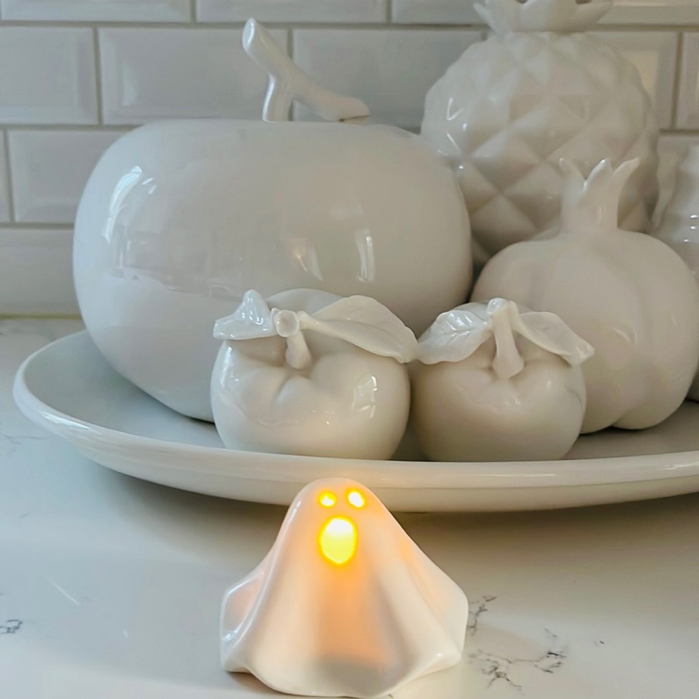 Crate&Barrel Small LED Ceramic Ghost - Picture 3 of 14